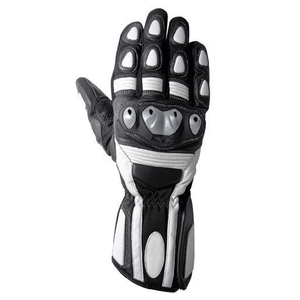 Bikers Track Racing White/Black Leather Motorbike Riding Gloves Motorcycle Auto Racing Wear Armoured Racing Gloves For Men - Product Image 2