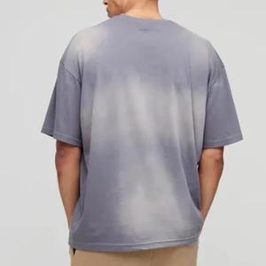 เสื้อยืดโอเวอร์ไซส์แบบฟอกสี 100% ผ้าฝ้าย วินเทจ ลุคสตรีทแวร์ คอกลม แขนสั้น สำหรับผู้ชาย เสื้อฟอกสี - Product Image 4
