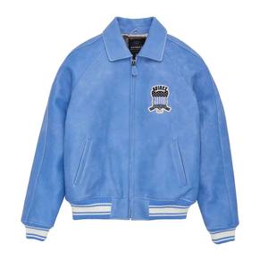 Chaqueta Avirex de Cuero Bordada de Fabricante OEM, Chaqueta Avirex de Cuero Vacuno Genuino Personalizada para Hombre para Invierno - Product Image 1