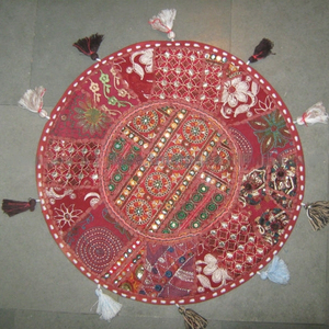 <b>Boho</b> Pillows <b>Cover</b> Patchwork Floor <b>Cushions</b> Colorful Embroidered <b>Cushions</b> Pom Pom Hippie Throw Sofa Pillows Round <b>Cushion</b> <b>Covers</b> - Product Image 1