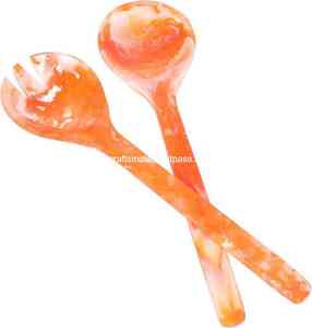 100 por ciento de herramientas de ensalada de resina, juego de servidores, cuchara hecha a mano ecológica, tenedor, Apto para lavavajillas, vajilla duradera fuerte para el hogar - Product Image 6