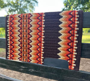 Western Show Horse Saddle Blanket Diseño de Nueva Zelanda Manta de sillín de lana hecha a mano Top Wool Saddle Pad Size - Product Image 3
