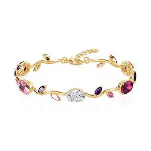 Jeulia Blossom Tulip Alloy <b>Bracelet</b> with Oval Marquise Cut <b>Stone</b> for Party - Product Image 1