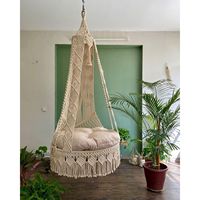 Fauteuil suspendu en macramé bohème fait main, chaise hamac simple pour jardin, pour meubles d'extérieur