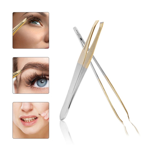 Pince à épiler plate en acier inoxydable pour le maquillage des cils avec pince de retrait pour les sourcils, 1 pièce - Product Image 5