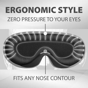 Luxury 3D Contoured Cotton <b>Eyemask</b> with Velcro Adjustable Strap Breathable Light Blockout for Travel Nap & Night Use - Product Image 4
