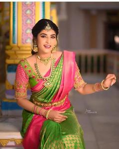 Exquis doux Lichi soie Saree Zari travail Style Bollywood pour les fêtes Festivals mariages célébrations spéciales Fashionharbour - Product Image 4