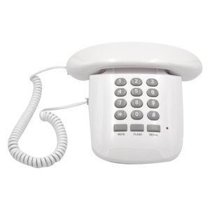 Teléfono Fijo Tradicional con Diseño de Radio para el Hogar, Color Blanco, Marca SOLE - Product Image 1