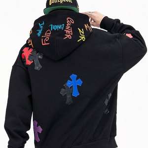 เสื้อฮู้ดเข้ารูปปกติของผู้ชายดีไซน์ล่าสุดแผ่นปะขนาดกำหนดเองได้ XS - Product Image 4