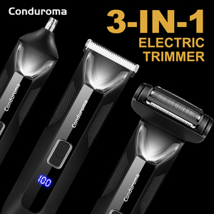 Rasoir électrique multifonctionnel silencieux et étanche, tondeuse de précision pour les poils du nez, tondeuse pour cheveux et corps 3 en 1. - Product Image 3