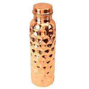 Bouteille d'eau en cuivre pur avec design martelé, poli, prix bas, emballage haut de gamme, à utiliser pour l'eau potable - Product Image 4