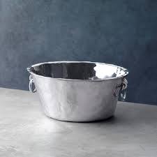 Profitez d'un repas en plein air avec ce seau à glace en métal texturé, disponible à prix de gros - Product Image 3