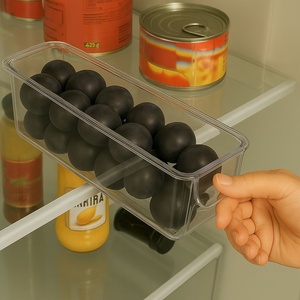 Boîte de rangement multi-usages en plastique PP de 2300 ml, résistante aux aliments, avec poignée, légère, empilable, portable, transparente, couleur fumée - Product Image 6