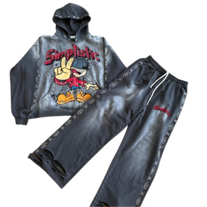 กางเกงขาบานเอวสูงใส่สบายกางเกงผ้าคอตตอนแท้มีฮู้ดสั่ง100% - Product Image 3