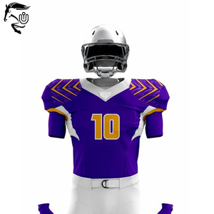 Uniformes de football américain en polyester 100% personnalisés pour adultes, clubs de jeunes, ensembles de pantalons en jersey entièrement assortis, courts pour une utilisation sportive - Product Image 3