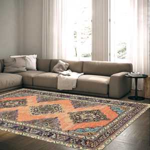 Warm Color Printed <b>Rug</b>, Soft <b>Boho</b> Home Decor, Traditional Turkish Design,Nonwoven Thin <b>Rug</b> - Product Image 3