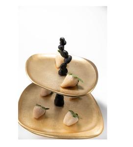 Table à manger de cuisine de haute qualité en métal doré à 2 niveaux Meilleure vente - Product Image 2