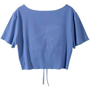 Moda Casual Ocasiones Salidas a la playa Ropa de gimnasio Crop Top Ladies Crop Top con mangas cortas para el verano - Product Image 2