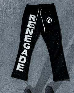 Survêtements pour hommes, coupe ample, style streetwear, avec strass, en polaire, à capuche, entièrement brodés, respirants, streetwear OEM - Product Image 6