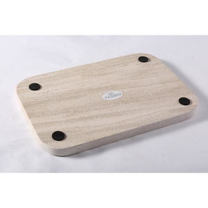 ถาดเสิร์ฟหินอ่อน ดีไซน์ดั้งเดิม คุณภาพทนทาน ปลอดภัยสำหรับการเสิร์ฟ ชุบแบบโบราณ สำหรับโต๊ะอาหารในเดือนรอมฎอน งานฝีมือ - Product Image 4