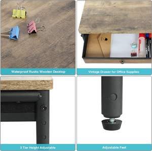 Support de moniteur en bois avec tiroir 15.7x9.4 pouces support de moniteur d'ordinateur pour bureau support de bureau réglable en hauteur 3 - Product Image 5