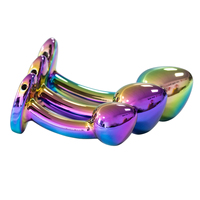 Plug anal en forme de gland, couleurs éblouissantes, alliage d'aluminium électroplaqué, 3 tailles, plug anal pour jouet sexuel BDSM et sexe anal