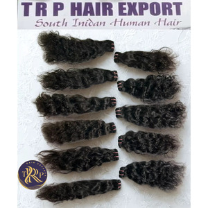 Cheveux humains indiens vierges ondulés et raides de qualité supérieure de 30 pouces Temple noir naturel recueilli 100% cheveux humains - Product Image 4