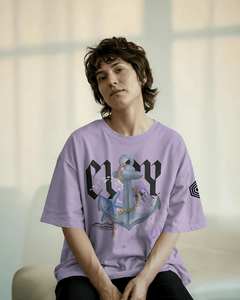 เสื้อยืดถักแบบหนาพิมพ์ลายโลโก้ได้ตามต้องการเสื้อยืดผ้าฝ้าย100% พิมพ์ลายกราฟิกทรงโอเวอร์ไซส์ - Product Image 2