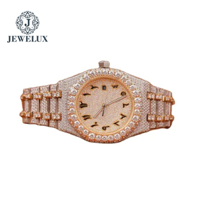 Rose Gold Dial Two Tone Automatic Watch Fully Iced Out Moissanite Diamond Luxury Timepiece for Men & Women - Product Image 2