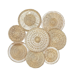 Vietnam gros bohème jonc de mer décoration murale panier ensemble ferme Boho mur cintre Accent jonc de mer suspendus décoration murale - Product Image 3