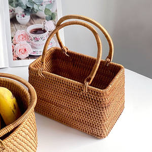 Panier de pique-nique en rotin naturel très bon marché fait main du Vietnam - Product Image 6