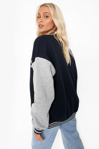 Veste bomber universitaire pour femme de qualité supérieure 2026, vert marine, tricotée en laine, hiver, coton, coupe-vent, séchage rapide - Product Image 2