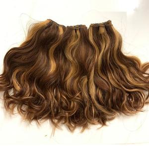 Cheveux humains vierges indiens, provenant d'un seul donneur, brins bruts, tissage humain, extensions, cuticules alignées, double trame, prix de gros - Product Image 2