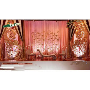 Attractive Wedding <b>Backdrop</b> Stage Decoration Wedding Stage Candle Back-walls Indian Wedding Candle Metal <b>Stand</b> - Product Image 1