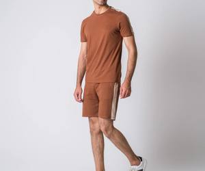 Wholesale Cotton Twin Set <b>Shorts</b> <b>and</b> <b>T</b> <b>Shirt</b> Set With Your Own Design for <b>Men</b> Breathable Twin Sets Two Tone Color Comfortable - Product Image 4