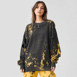 Tie Dye Acid <b>Wash</b> Winter Drop Shoulder Sublimation Oversized <b>Women's</b> Sweatshirt - Product Image 2