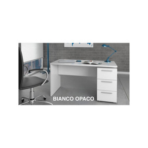 Kit Scrivania Stylus con Cassettiera 138x60x74 Bianco Laccato - Product Image 1