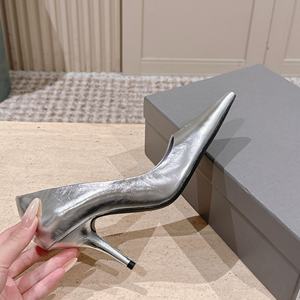 Zapatos de tacón alto de seda para mujer, 8 cm, de charol, con punta, sin cordones, forro de piel de oveja, suela de goma, tipo pumps - Product Image 3