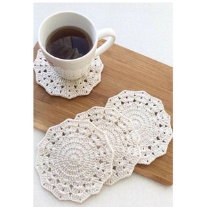 Posavasos de lino elegante de tela suave con estampado de flores medias de Color blanco para el hogar, posavasos de mesa de restaurante - Product Image 2