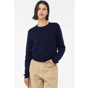 Sudadera con capucha recortada para mujer, sudaderas informales con cordón de manga larga de Color sólido, Tops cortos - Product Image 1