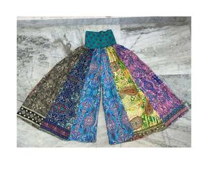 Bohemian 7 Layer Patchwork <b>Trouser</b> Floral Printed Patchwork Layer Palazo For Women's, Hippie <b>Boho</b> High Waist Comfortable Long - Product Image 1