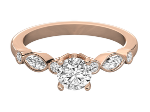 Bague de fiançailles et de mariage classique en diamant de laboratoire taille marquise 14 carats pour femme, certifiée IGI, couleur fantaisie légère, provenance Inde - Product Image 5