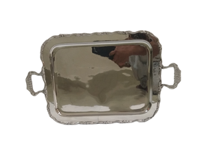 Bandeja de servicio de latón chapada en plata con bandeja de latón elegante Bandeja chapada de calidad superior de aspecto elegante - Product Image 6