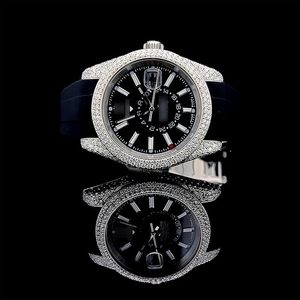 Reloj de Lujo para Hombre con Moissanita VVS, Correa de Acero Inoxidable, Movimiento Automático, Cristal de Zafiro, Analógico, con Correa - Product Image 1