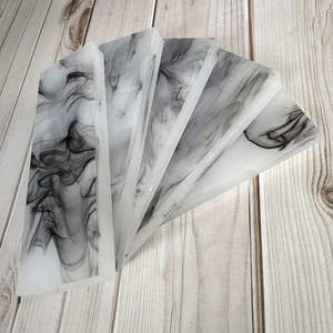 Fusión de colores hecha a mano, resina epoxi ecológica, mango de cuchillo de Ángel, escamas pulidas en blanco para fabricantes de cuchillos, proyectos artesanales DIY - Product Image 1