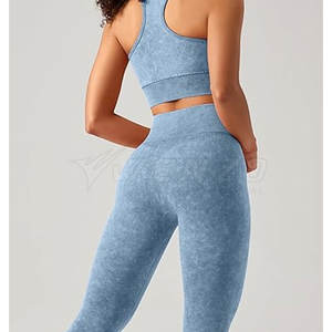 High Stretch Plus Size Solid Women's <b>Yoga</b> <b>Set</b> with Front Logo Sports Bra & Leggings for Workout Gym & Fitness Training - Product Image 2