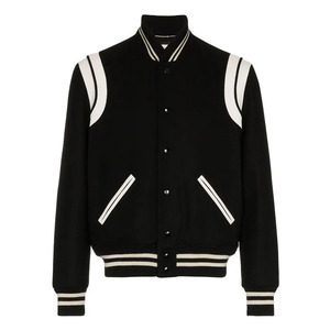 OEM Custom Black College <b>Baseball</b> <b>Bomber</b> <b>Jacket</b> Hot selling Winter Blank Plain Letterman Varsity <b>Jackets</b> for Men - Product Image 1