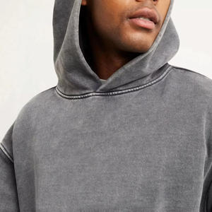 เสื้อฮู้ดสำหรับผู้ชายผ้าคอตตอนทรงหลวมโอเวอร์ไซส์ผ้า100% ปักโลโก้สำหรับผู้ชาย - Product Image 5