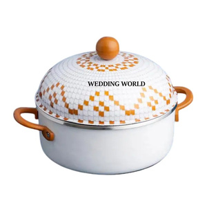 Juego más vendido de tres calentadores de comida de metal minimalista cazuela de diseñador con acabado plateado y nueva olla caliente de metal al por mayor - Product Image 2
