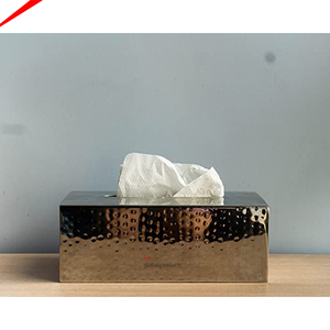 Magnifique boîte à mouchoirs en métal doré martelé avec une finition haut de gamme pour la décoration de la maison - Product Image 6